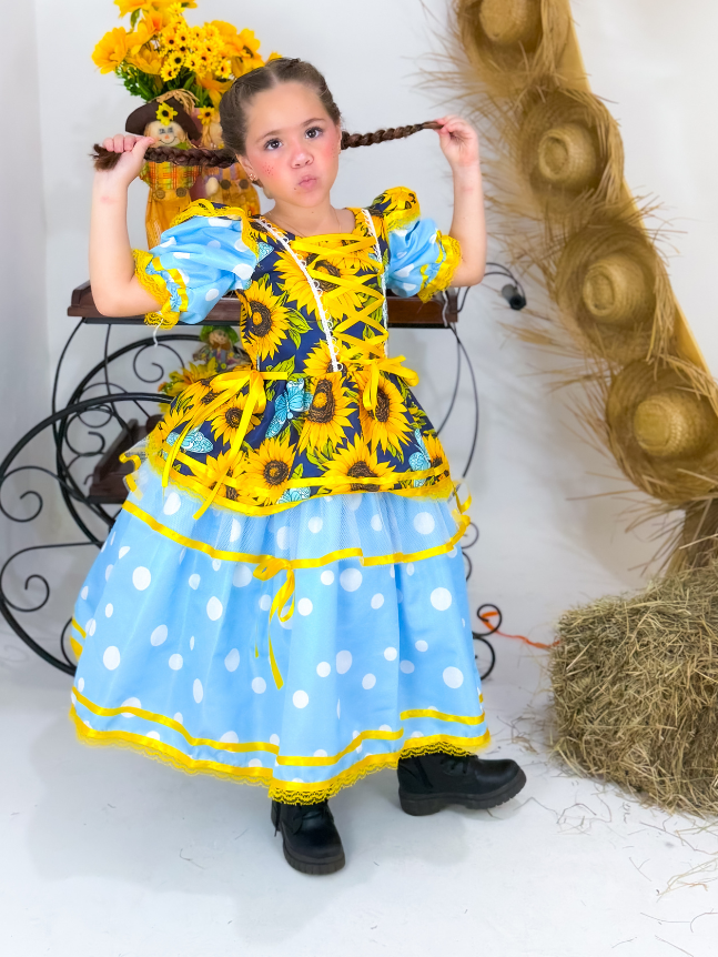 Vestido Trançadinho Poa - Girassol