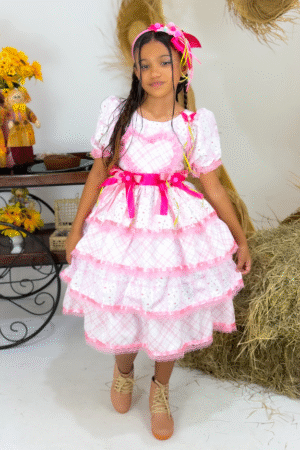 Vestido Explode Coração Rosa