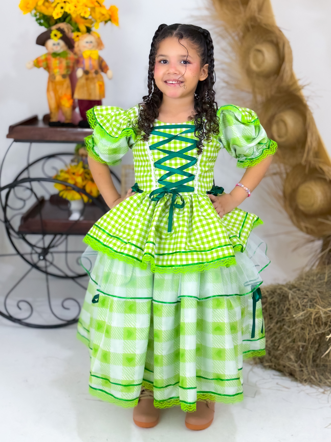 Vestido Trançadinho Caipira - Verde