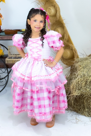 Vestido Trançadinho Caipira - Rosa