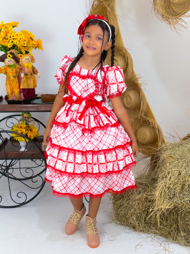 Vestido Explode Coração Vermelho