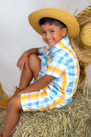 Conjunto Caipirinho - Azul e Laranja