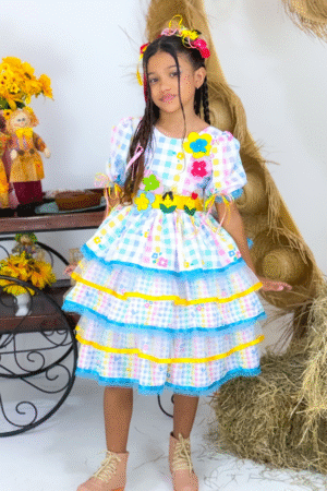 Vestido Flor de Milho - Floral Junino
