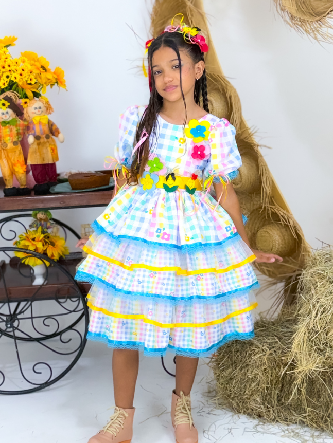 Vestido Flor de Milho - Floral Junino