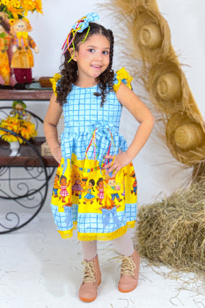 Matutinha Festa Junina Azul Amarelo