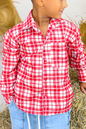 Blusa Manga Longa Xadrez Vermelho