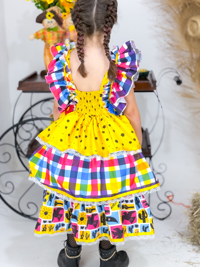 Vestido Fuxico de Afeto - Cordel Colorido - Imagem 2