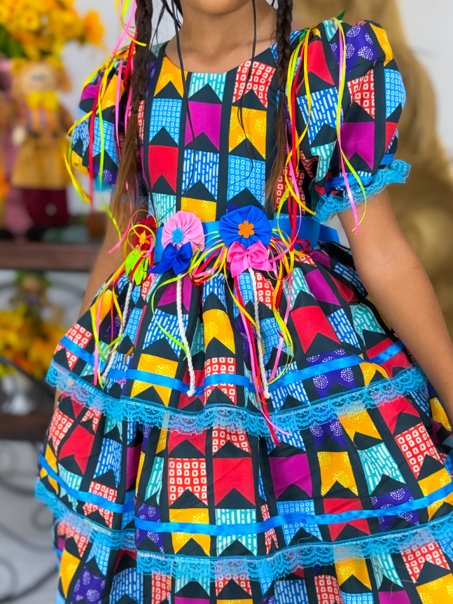 Vestido Pirulito Caipira - Bandeirinhas - Imagem 3