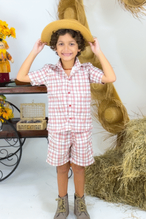 Conjunto Caipirinho - Vermelho com Marron