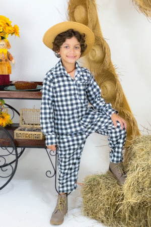 Conjunto Moço Bonito - Xadrez Preto