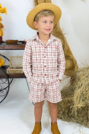 Conjunto Roceirinho - Vermelho com Marron