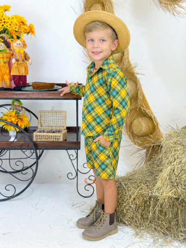 Conjunto Roceirinho - Verde e Amarelo