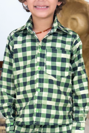 Blusa Manga Longa Xadrez Verde