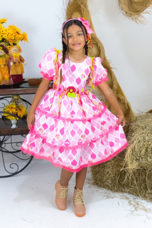 Vestido Pirulito Caipira - Rosa