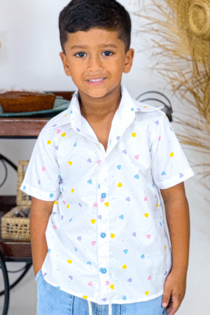 Blusa Manga Curta Corações