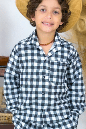 Blusa Manga Longa Xadrez Preto