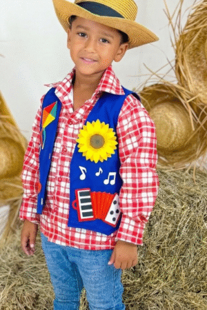 Colete - Sanfona Girassol Azul