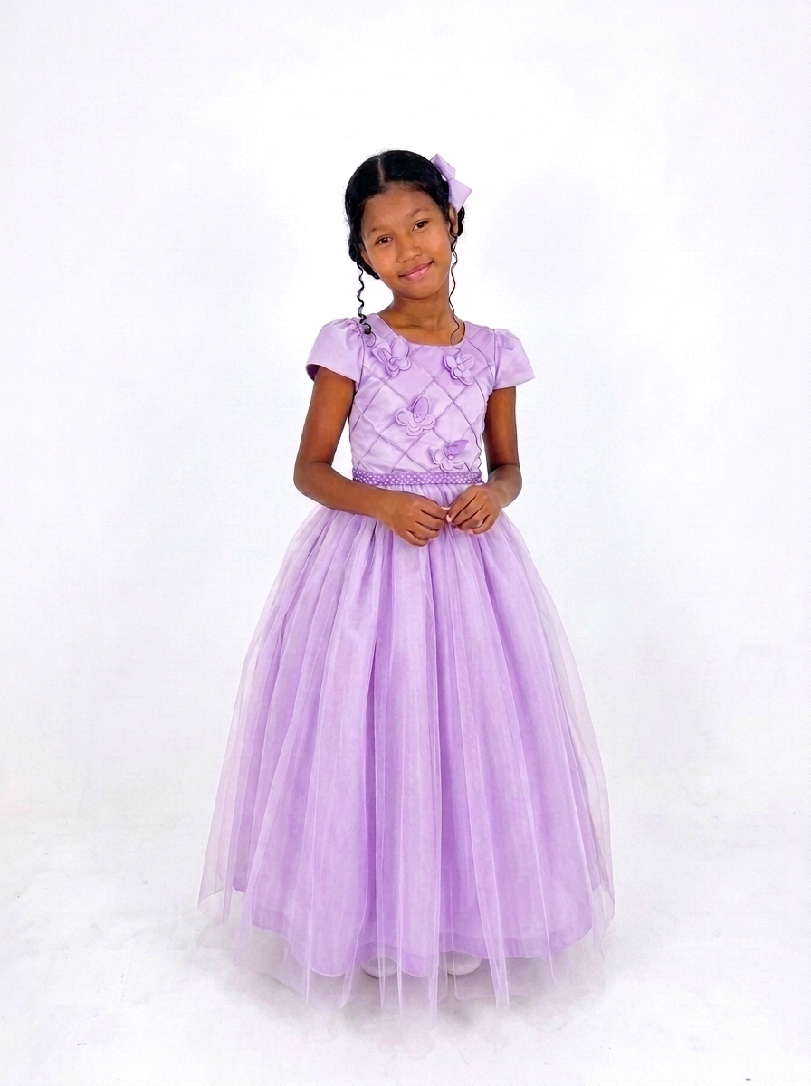 Vestido Longo Borboleta Lilas