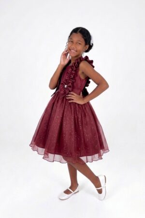 Vestido Glitter Fluflu Marsala