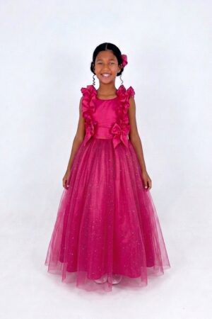 Vestido Longo Glitter FluFlu Pink