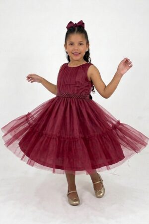 Vestido Camadas Marsala