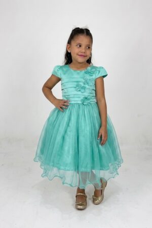 Vestido Faixas Verde Agua
