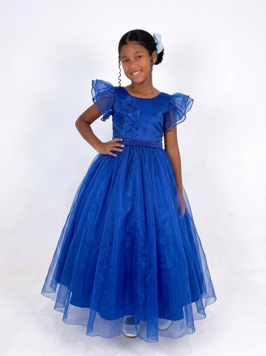 Vestido Longo Bufante Azul Royal