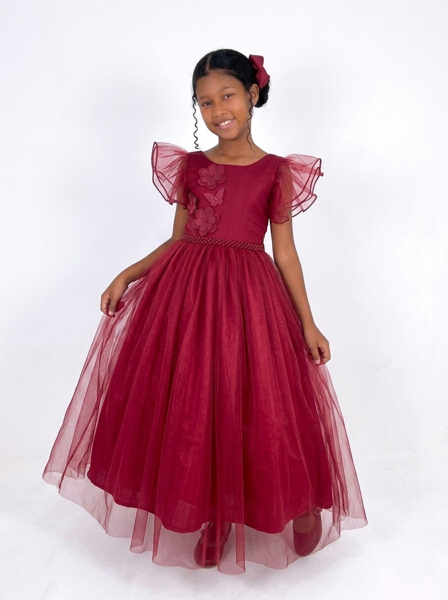 Vestido Longo Bufante Marsala