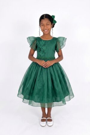 Vestido Bufante Verde Bandeira