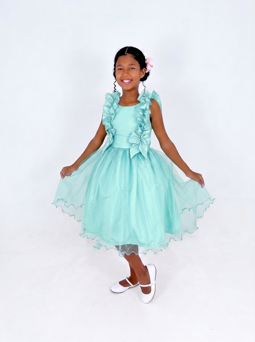 Vestido Fluflu Verde Agua