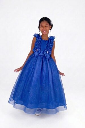 Vestido Longo Glitter FluFlu Azul Royal
