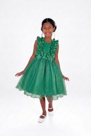 Vestido Glitter Fluflu Verde Bandeira