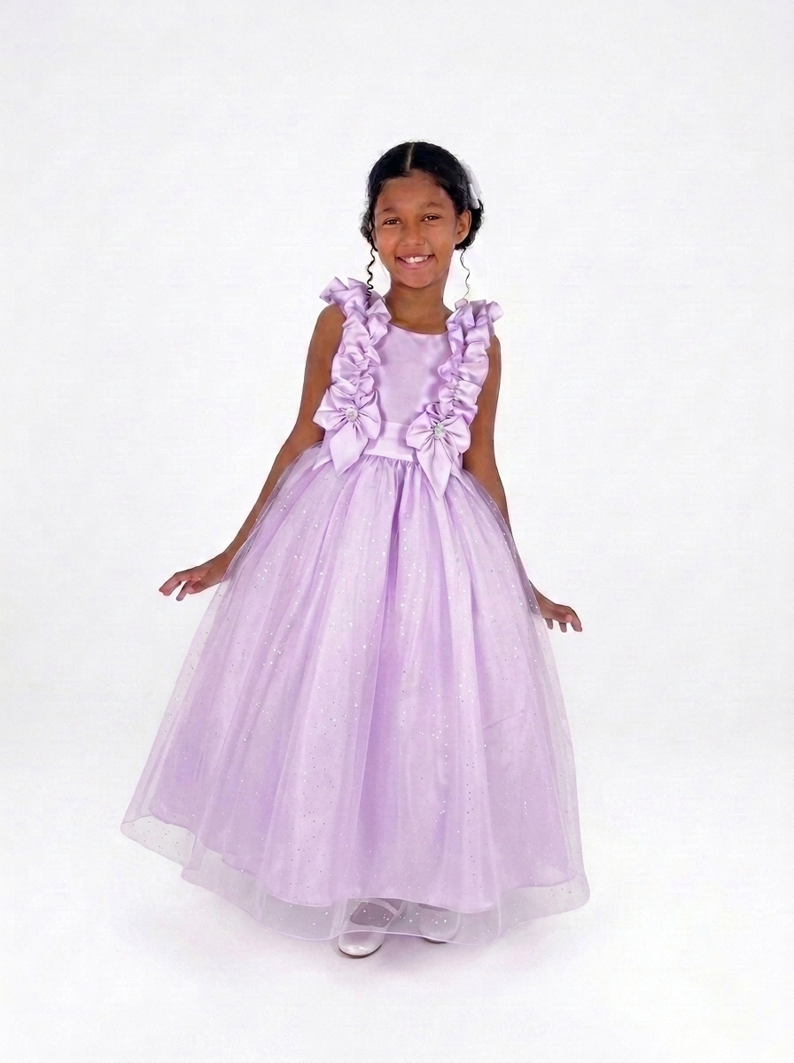 Vestido Longo Glitter FluFlu Lilas
