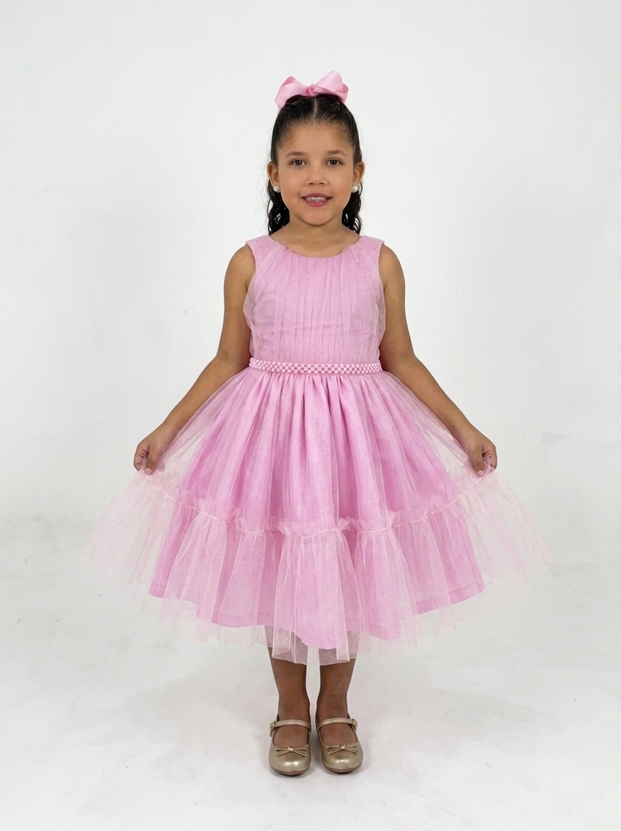 Vestido Camadas Rosa