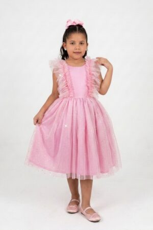 Vestido Fluflu Tule Glit Rosa