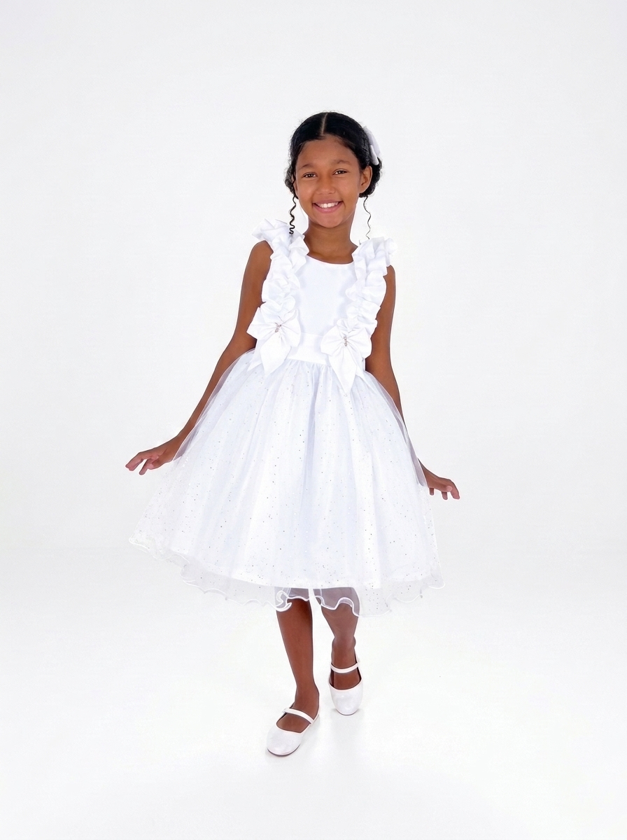 Vestido Glitter Fluflu Branco