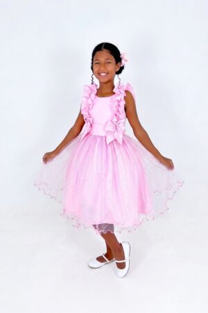 Vestido Glitter Fluflu Rosa