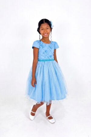 Vestido Glitter Borboleta Azul
