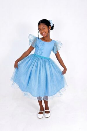 Vestido Glitter Bufante Azul