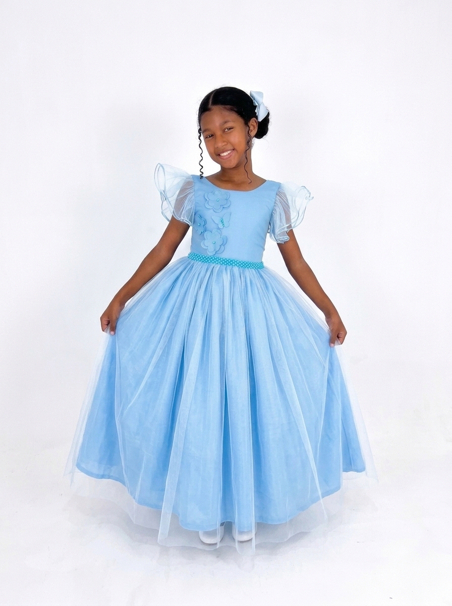 Vestido Longo Bufante Azul