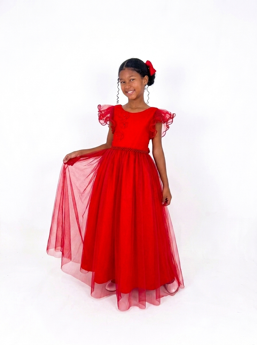 Vestido Longo Bufante Vermelha